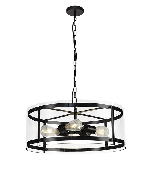 C-Lighting Somerhill Pendant, 4 Light E27, Matt Black - 29387