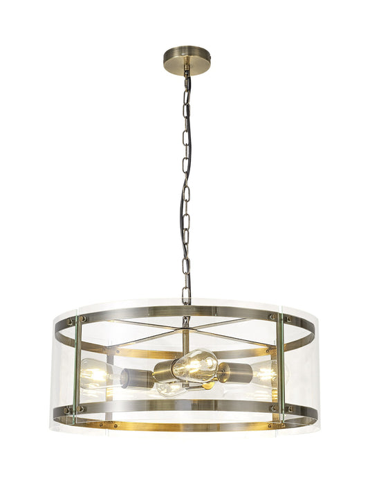C-Lighting Somerhill Pendant, 4 Light E27, Antique Brass - 33314