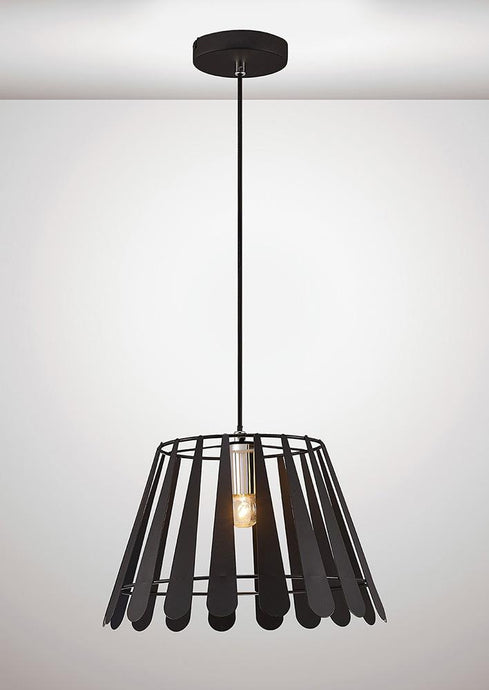 Deco D0152 Somerset Pendant 1 Light E27 Black/Polished Chrome