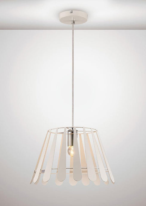 Deco D0153 Somerset Pendant 1 Light E27 White/Polished Chrome