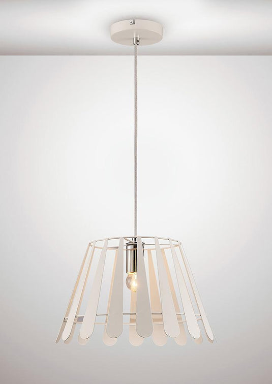 Deco D0153 Somerset Pendant 1 Light E27 White/Polished Chrome