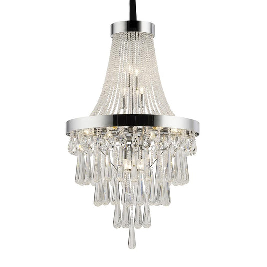 Diyas IL31430 Sophia Pendant 13 Light E14 Polished Chrome/Crystal Item Weight: 18.9kg - 38364