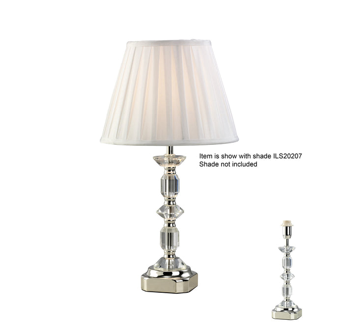 Diyas IL11002 Sora Crystal Table Lamp WITHOUT SHADE 1 Light Silver Finish - 37842