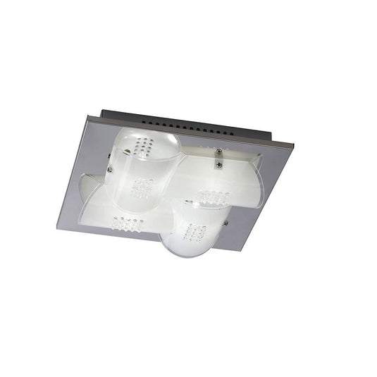 Diyas IL31331 Starlis Square Ceiling 4 Light G9 Polished Chrome/Glass/Crystal - 38338