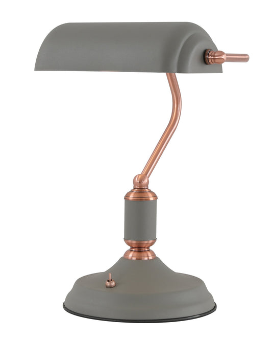 C-Lighting Stuppington Table Lamp 1 Light With Toggle Switch, Sand Grey/Copper - 28608