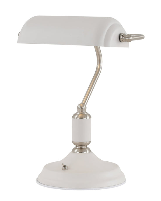 C-Lighting Stuppington Table Lamp 1 Light With Toggle Switch, Satin Nickel/Sand White - 28609