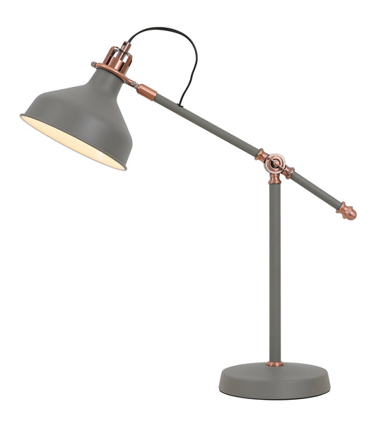 C-Lighting Stuppington Adjustable Table Lamp, 1 x E27, Sand Grey/Copper/White - 28611