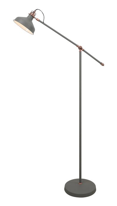 C-Lighting Stuppington Adjustable Floor Lamp, 1 x E27, Sand Grey/Copper/White - 28614