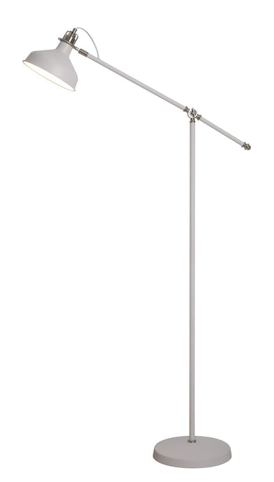 C-Lighting Stuppington Adjustable Floor Lamp, 1 x E27, Sand White/Satin Nickel/White - 28615
