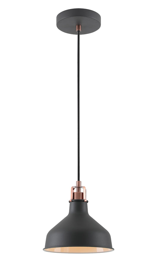 C-Lighting Stuppington Small Pendant, 1 x E27, Graphite/Copper/White - 28619
