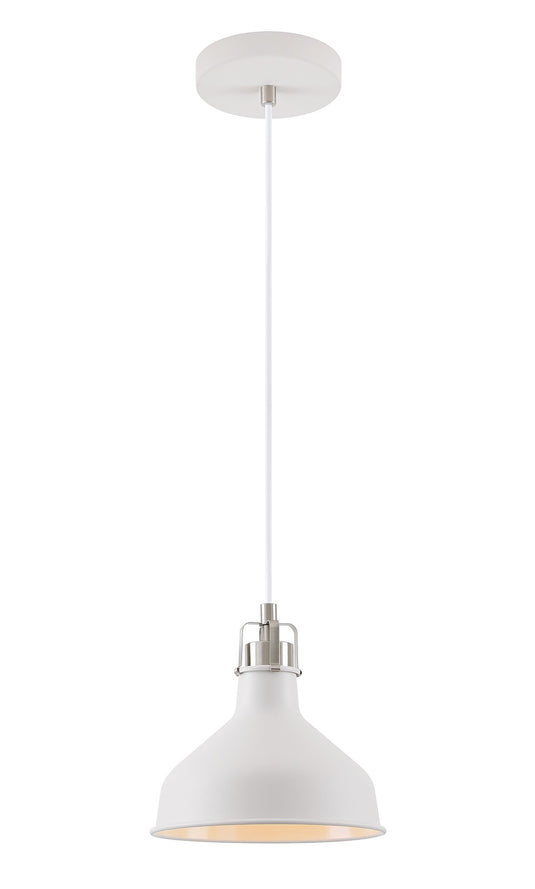 C-Lighting Stuppington Small Pendant, 1 x E27, Sand White/Satin Nickel/White - 28621