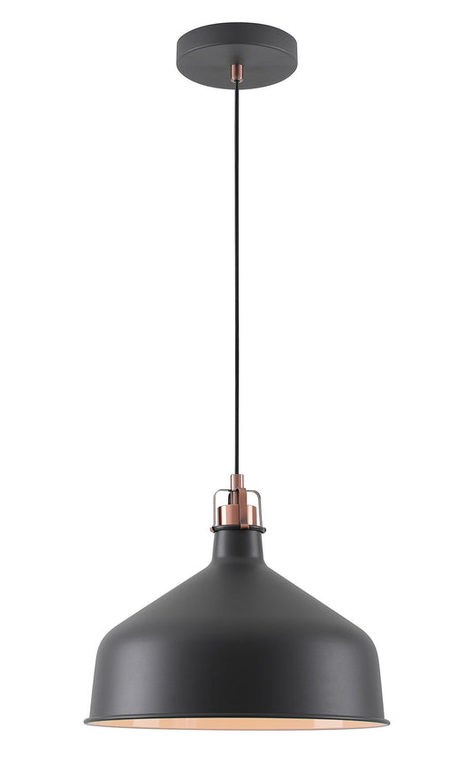 C-Lighting Stuppington Medium Pendant, 1 x E27, Graphite/Copper/White - 28622