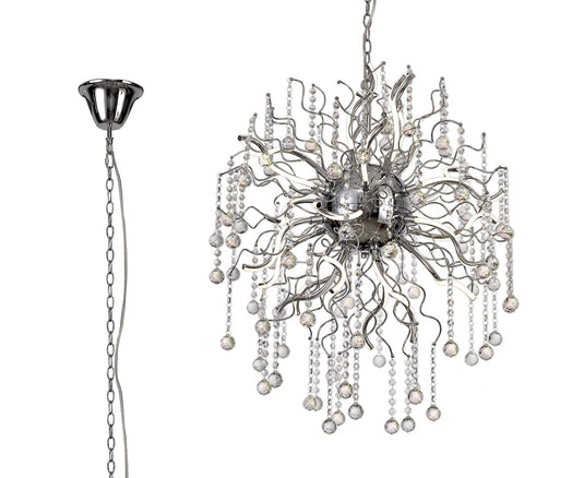 C-Lighting Superkiln_down Dimmable Pendant, 24 x 1.7W LED, 3000K, 3150lm, Polished Chrome, 3yrs Warranty - 29362