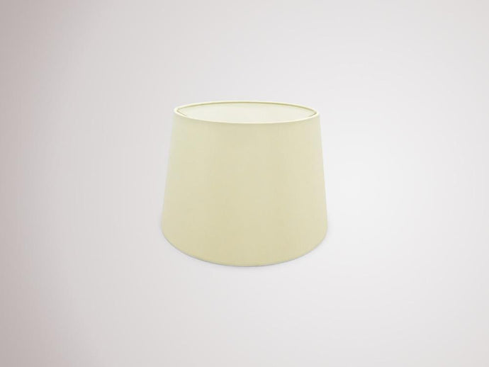 Deco D0297 Sutton Dual Mount Round Empire, 240/300 x 200mm Faux Silk Fabric Shade, Ivory Pearl/White Laminate