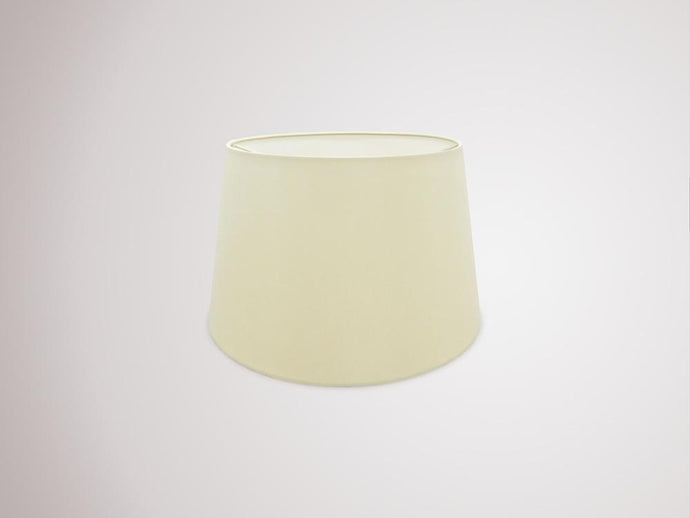 Deco D0298 Sutton Dual Mount Round Empire, 280/350 x 220mm Faux Silk Fabric Shade, Ivory Pearl/White Laminate