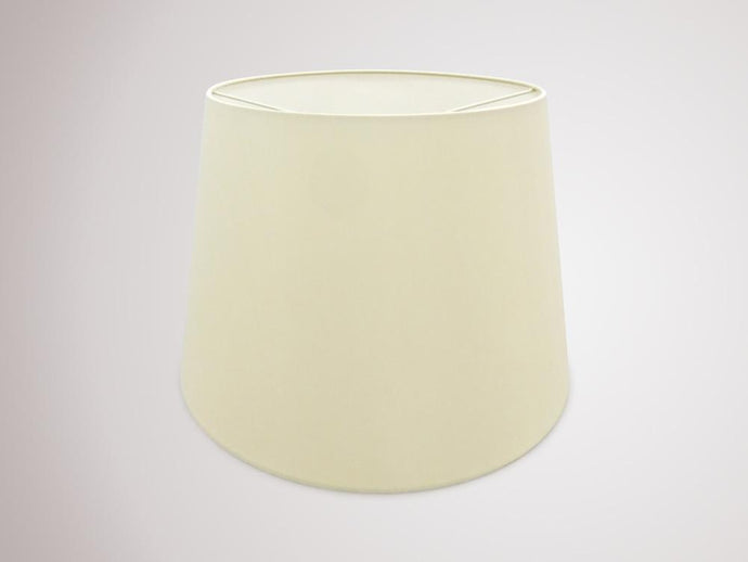 Deco D0300 Sutton Dual Mount Round Empire, 350/450 x 280mm Faux Silk Fabric Shade, Ivory Pearl/White Laminate