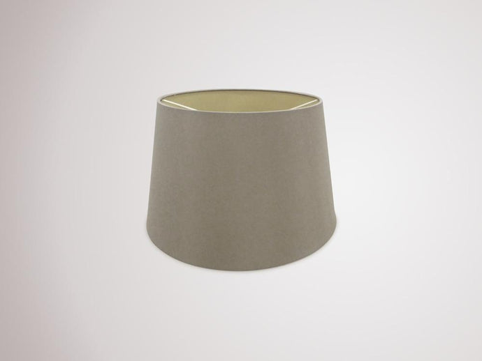 Deco D0306 Sutton Dual Mount Round Empire, 280/350 x 220mm Dual Faux Silk Fabric Shade, Taupe/Halo Gold