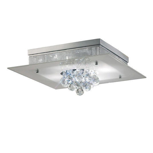Diyas IL31470 Tabitha Square Ceiling 4 Light E14 Polished Chrome/Crystal - 38387
