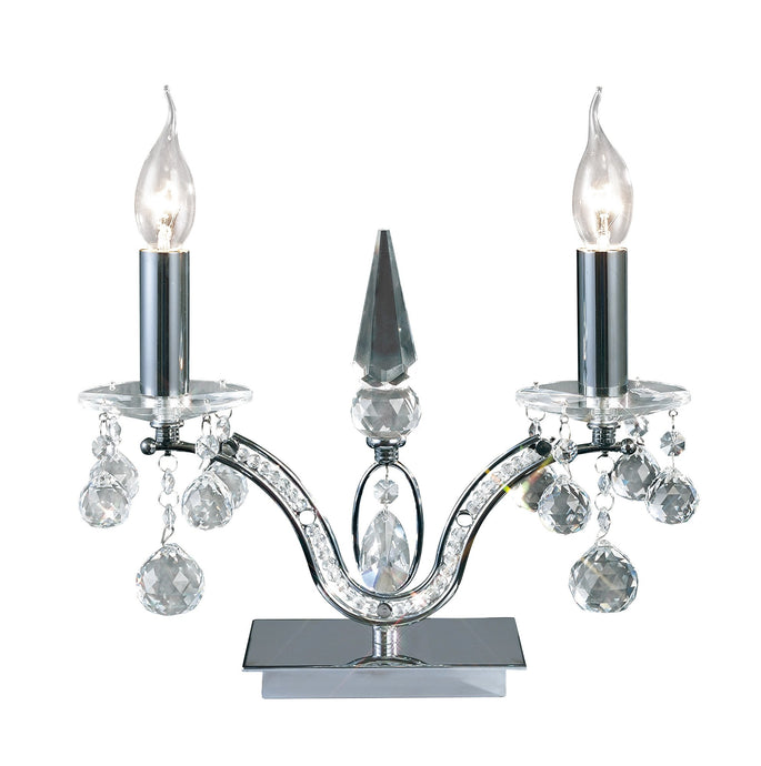 Diyas IL30040 Tara Table Lamp 2 Light Polished Chrome/Crystal - 37899