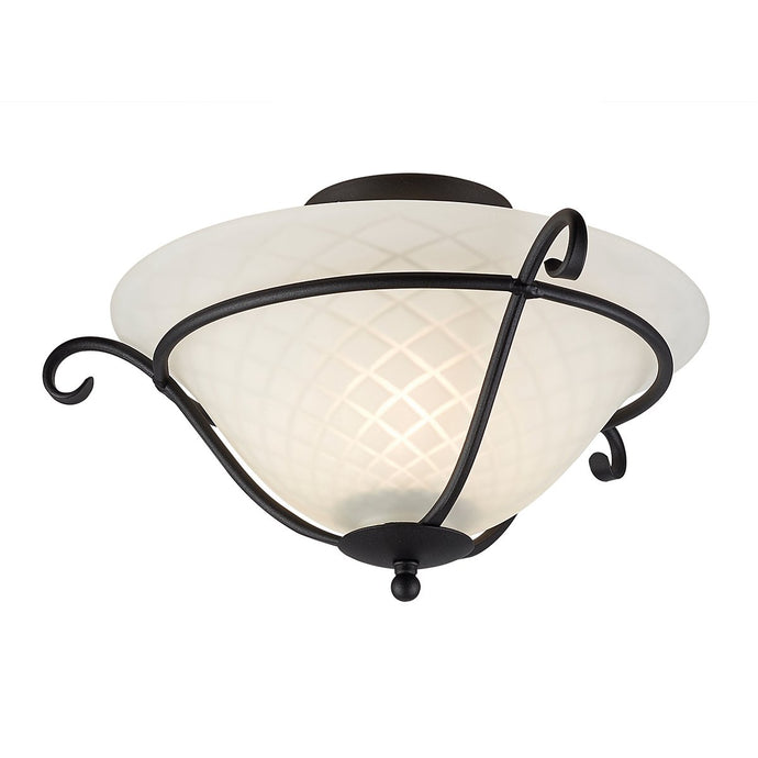 Elstead Lighting TCH-F-BLACK Torchiere 1 Light Flush Light