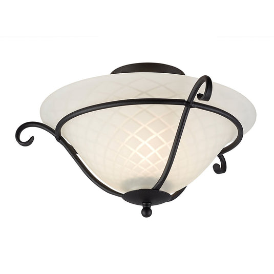 Elstead Lighting TCH-F-BLACK Torchiere 1 Light Flush Light