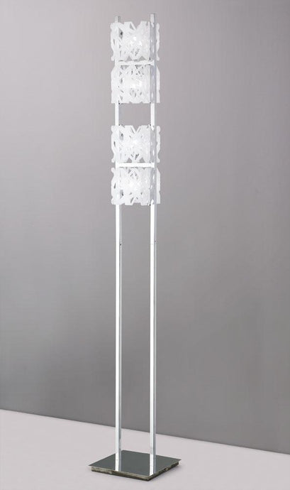 Mantra M1250 Tokio Floor Lamp 4 Light G9, Gloss White/Polished Chrome