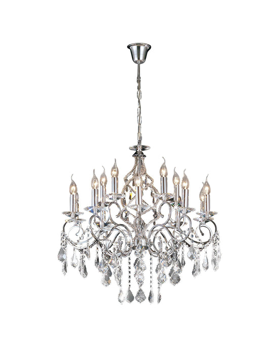 Diyas IL303110+5 Torino Pendant 15 Light Polished Chrome/Crystal - 38033