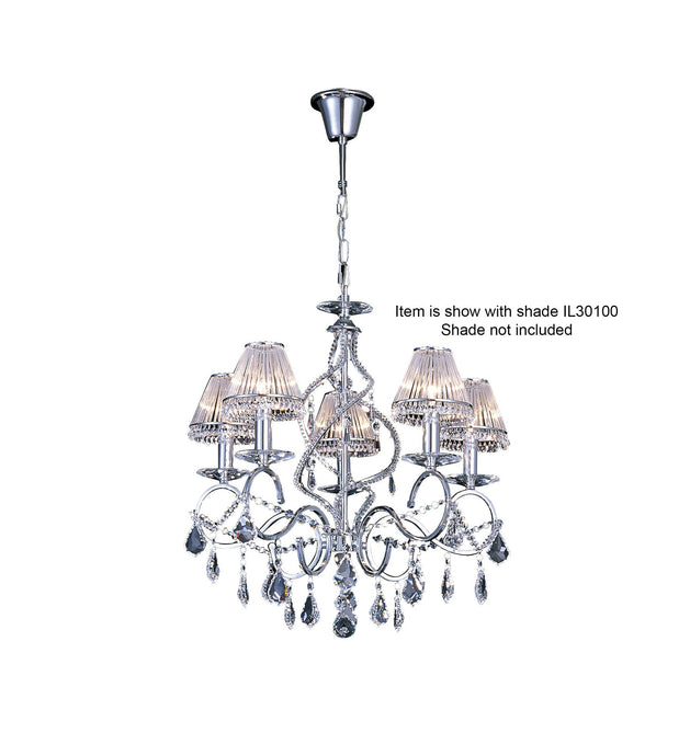 Diyas IL30315 Torino Pendant 5 Light Polished Chrome/Crystal - 38037