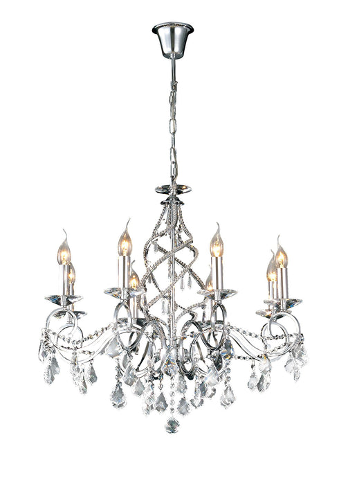 Diyas IL30318 Torino Pendant 8 Light Polished Chrome/Crystal - 38038