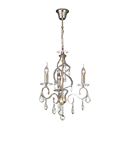 Diyas IL30323 Torino Pendant 3 Light French Gold/Crystal - 38043