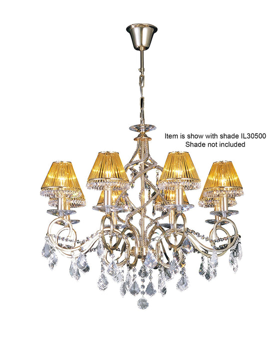 Diyas IL30328 Torino Pendant 8 Light French Gold/Crystal - 38045