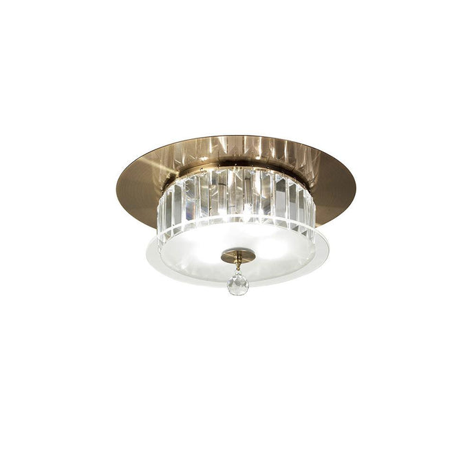 Diyas IL30243 Tosca Ceiling Round 4 Light Antique Brass/Glass/Crystal - 38009