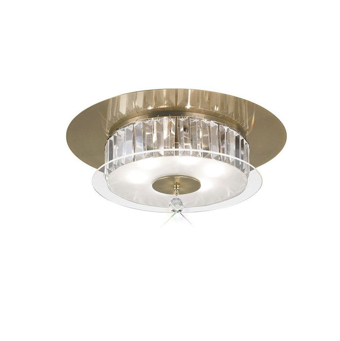 Diyas IL30244 Tosca Ceiling Round 6 Light Antique Brass/Glass/Crystal - 38010