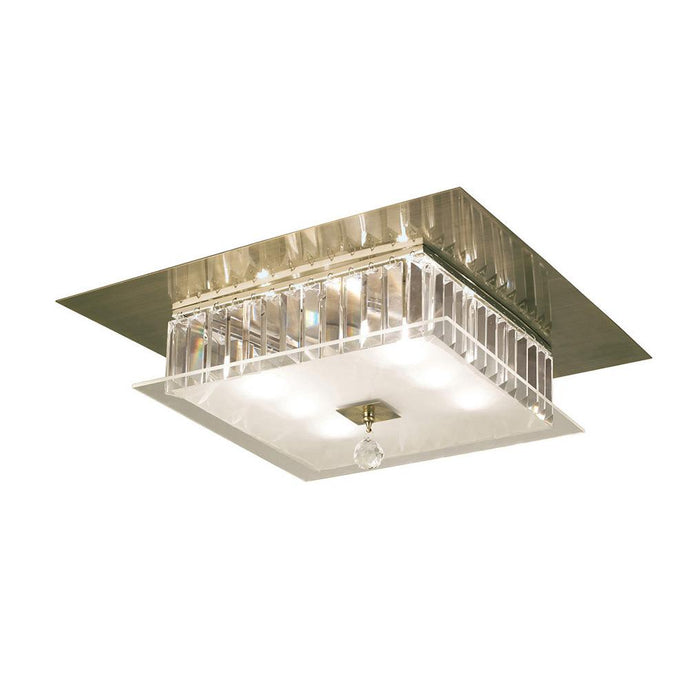 Diyas IL30248 Tosca Ceiling Square 6 Light Antique Brass/Glass/Crystal - 38014