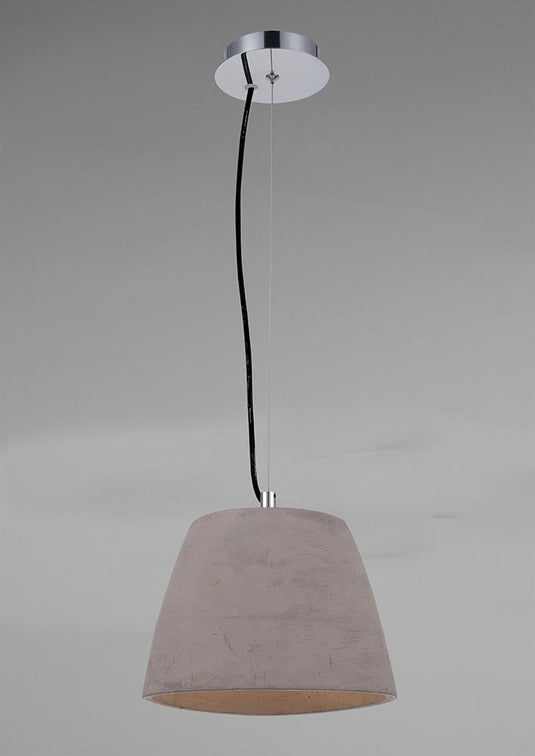 Mantra M4825 Triangle Pendant Small 1 Light E27, Cement/Polished Chrome
