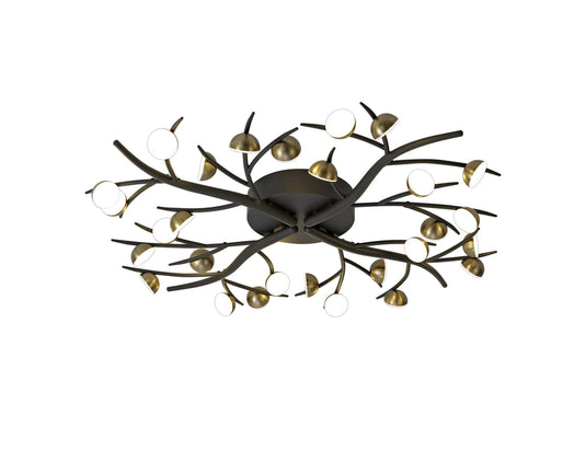 C-Lighting Twydall 28 Light Semi-Flush, 28 x 3W LED, 3000K, 4400lm, Black/Antique Brass, 3yrs Warranty - 28768