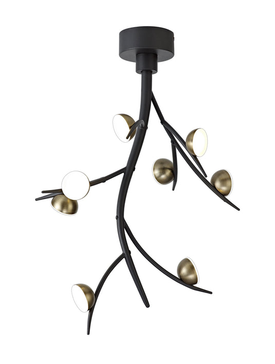C-Lighting Twydall 8 Light Ceiling Pendant, 8 x 3W LED, 3000K, 1320lm, Black/Antique Brass, 3yrs Warranty - 28770