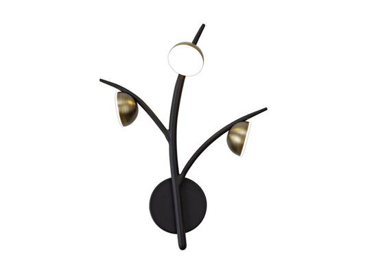 C-Lighting Twydall 3 Light Wall Lamp, 3 x 3W LED, 3000K, 495lm, Black/Antique Brass, 3yrs Warranty - 28771