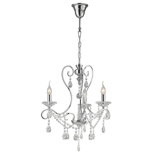 Diyas IL31363 Vela Pendant 3 Light Polished Chrome/Crystal - 38342