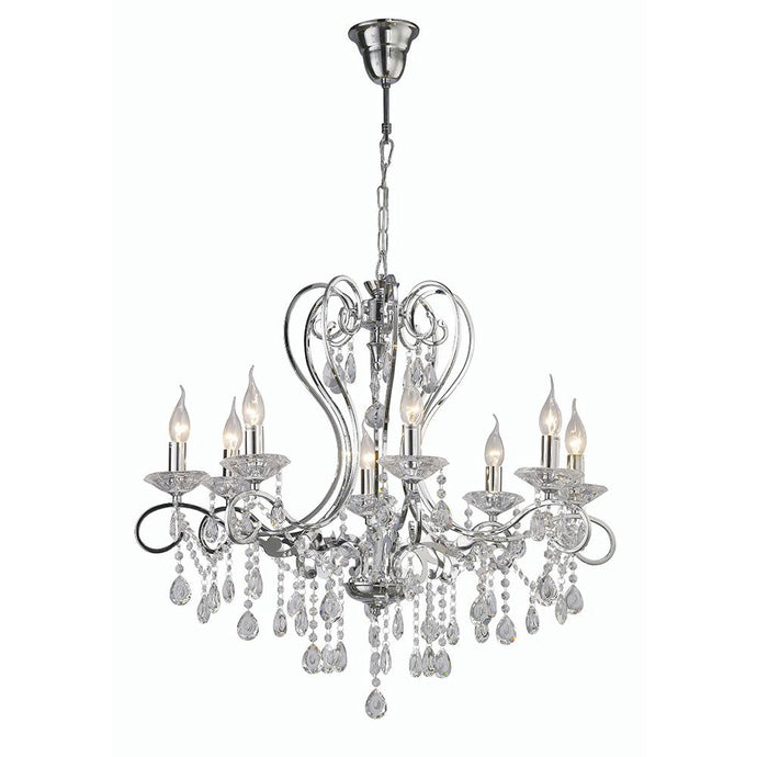 Diyas IL31368 Vela Pendant 8 Light Polished Chrome/Crystal - 38344