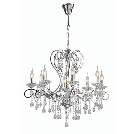 Diyas IL31368 Vela Pendant 8 Light Polished Chrome/Crystal - 38344