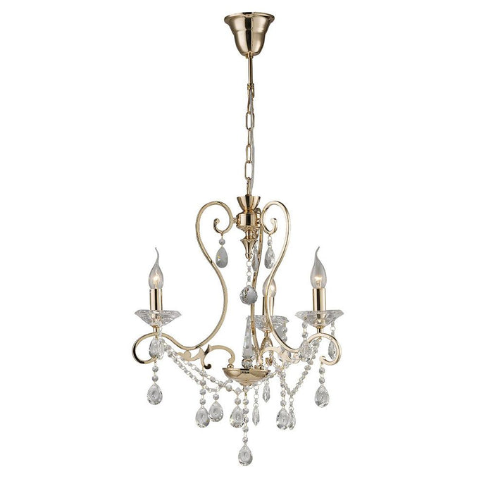 Diyas IL32063 Vela Pendant 3 Light French Gold/Crystal - 38509