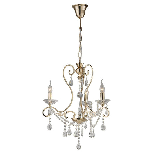 Diyas IL32063 Vela Pendant 3 Light French Gold/Crystal - 38509