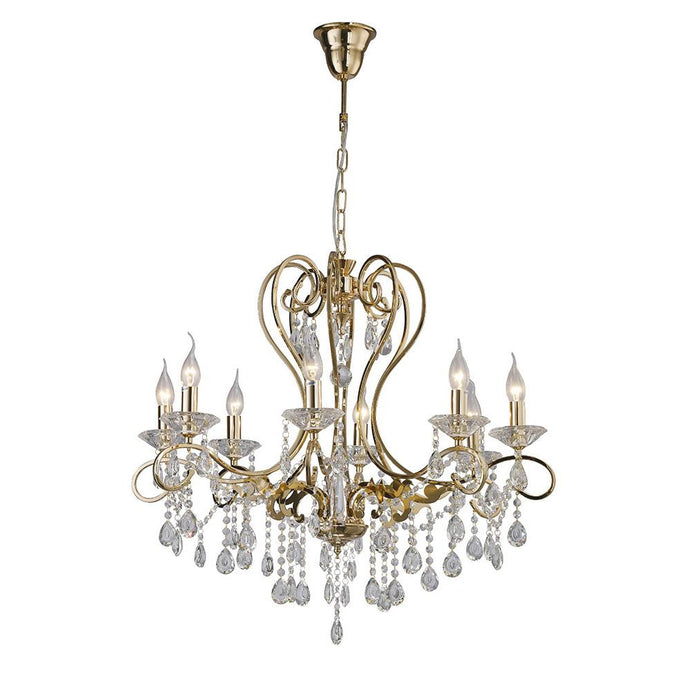 Diyas IL32068 Vela Pendant 8 Light French Gold/Crystal - 38511