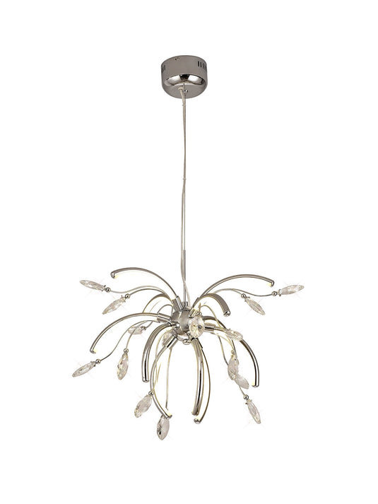 C-Lighting Velour Medium Pendant, 12 x 2.5W LED, 3000K, 1243lm, Polished Chrome, 3yrs Warranty - 28755