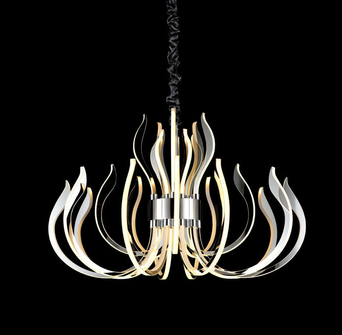 Mantra M5560 Versailles Ceiling LED Light 256W, 12339lm, 3000K Polished Chrome/White Acrylic, 3yrs Warranty