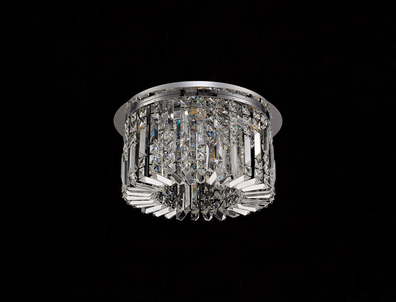 Load image into Gallery viewer, C-Lighting Vesta 45cm Round Flush Chandelier, 5 Light E14, Polished Chrome/Crystal - 29236
