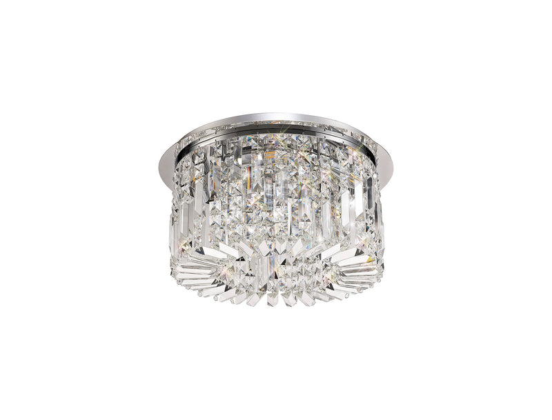 Load image into Gallery viewer, C-Lighting Vesta 45cm Round Flush Chandelier, 5 Light E14, Polished Chrome/Crystal - 29236

