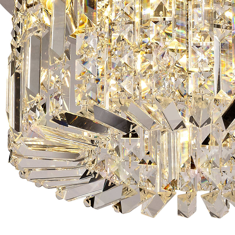 Load image into Gallery viewer, C-Lighting Vesta 45cm Round Flush Chandelier, 5 Light E14, Polished Chrome/Crystal - 29236
