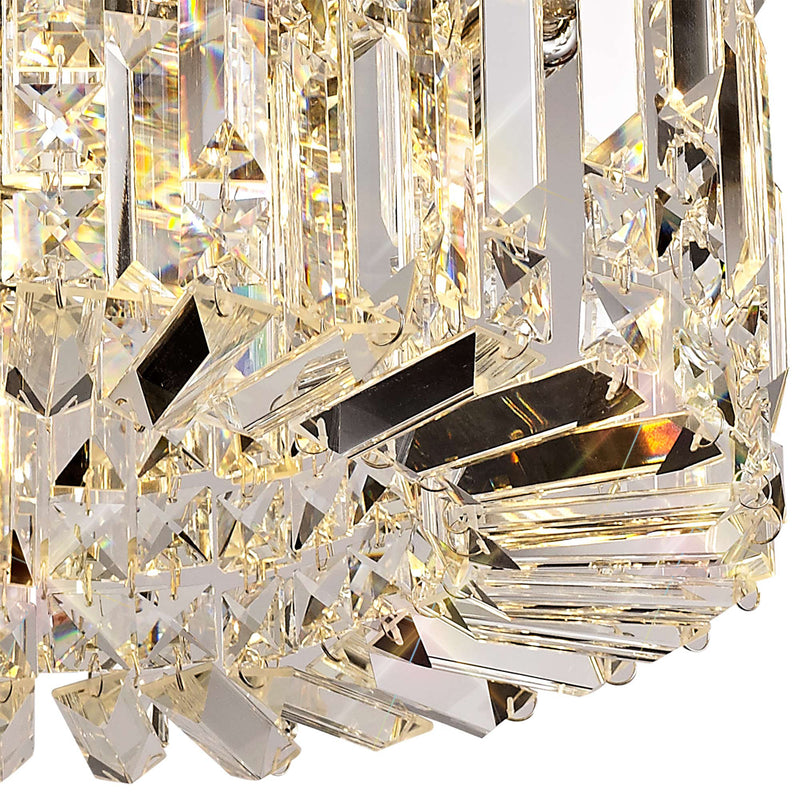 Load image into Gallery viewer, C-Lighting Vesta 45cm Round Flush Chandelier, 5 Light E14, Polished Chrome/Crystal - 29236
